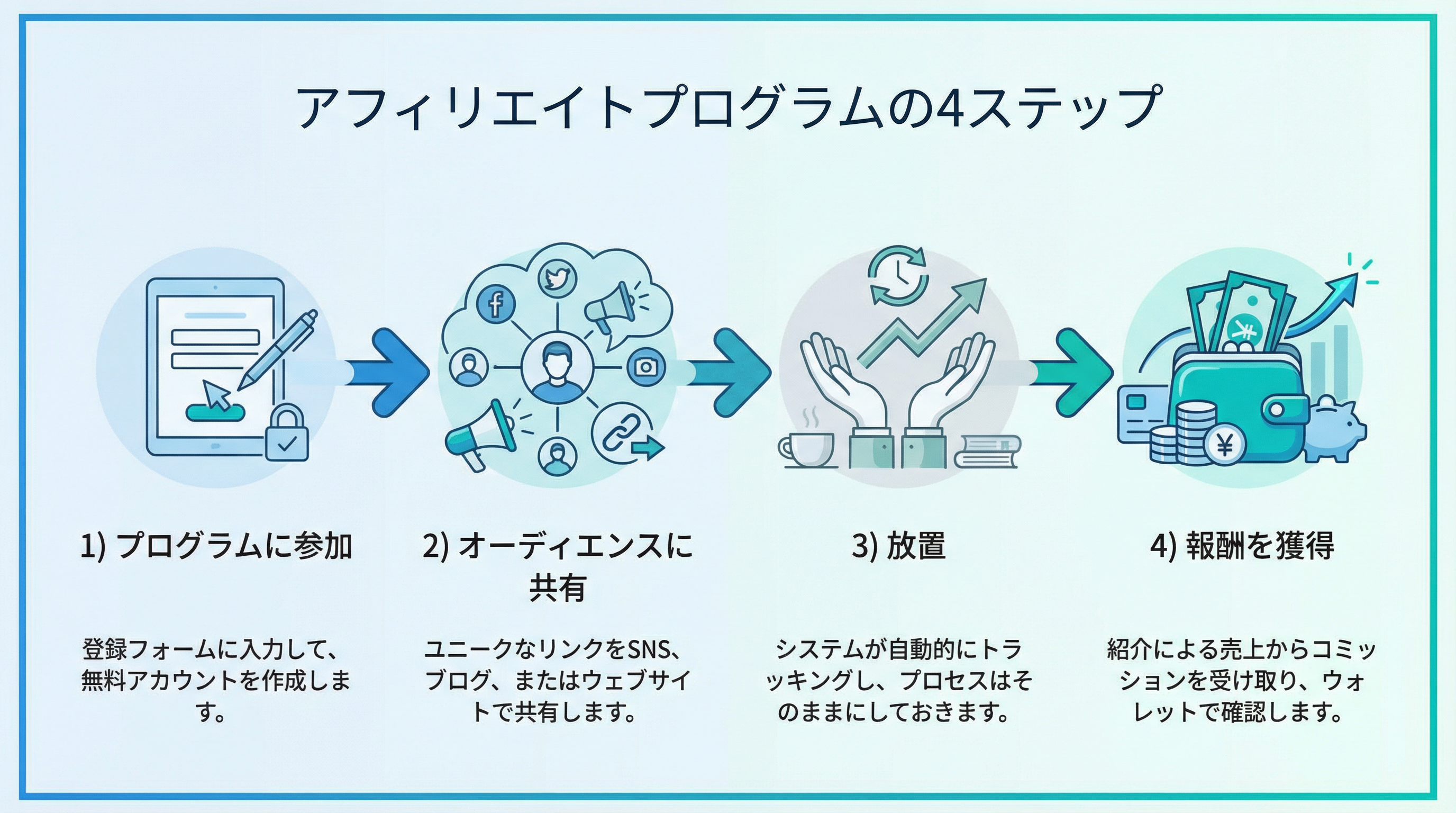 アフィリエイトプログラムの流れ